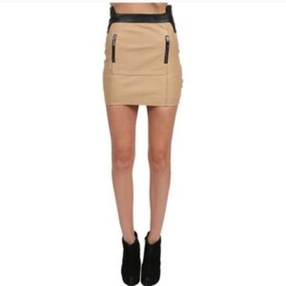 Stella and Jamie Galo Genuine Leather Mini Skirt - Size Small - Picture 1 of 8